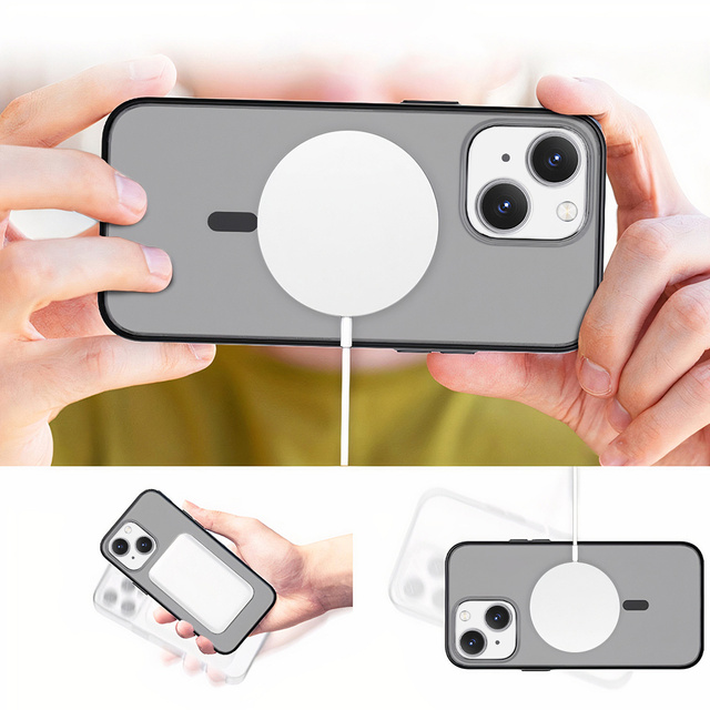 Alogy MagCase do MagSafe Etui matowe obudowa z pierścieniem magnetycznym do Apple iPhone 14 Czarne