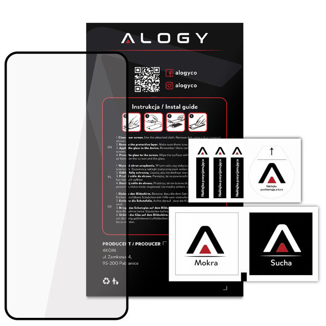Alogy Full Glue case friendly Szkło hartowane do etui do Samsung Galaxy S21 Czarne