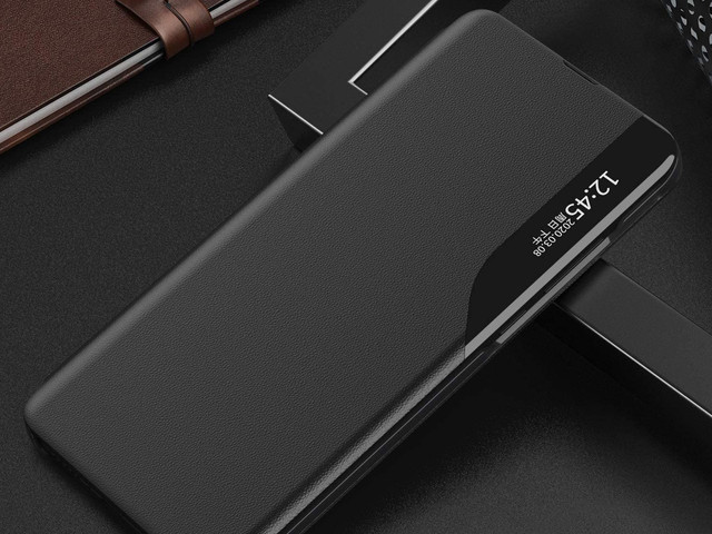 Alogy Etui na telefon portfel Smart View Cover do Galaxy S21 FE Czarne