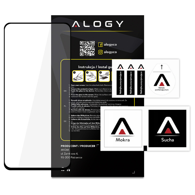Alogy Szkło na ekran Full Glue case friendly do Xiaomi Poco F3 / Mi 11i Czarne