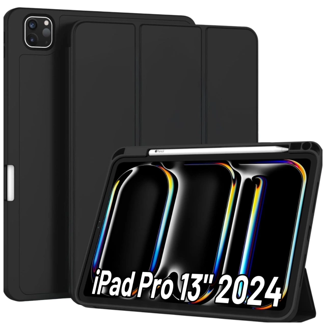 Etui ochronne z rysikiem do Apple iPad Pro 13" 2024 Alogy Book Cover Case obudowa na tablet Czarne
