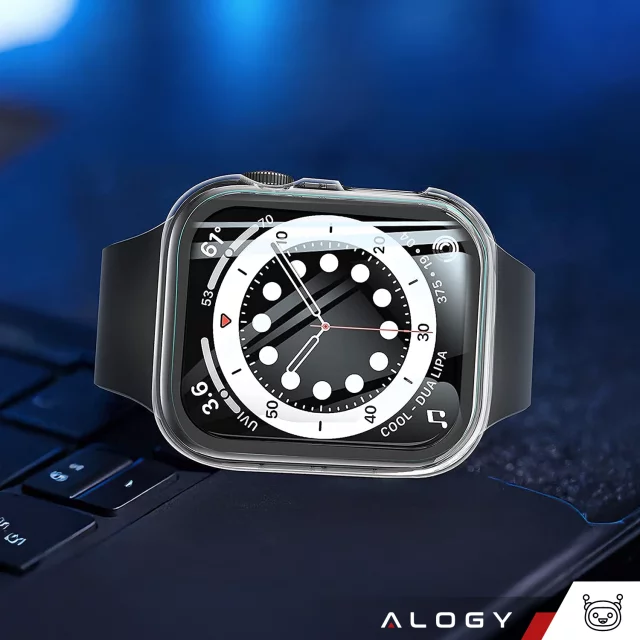 Obudowa ochronna z szkłem Alogy Protector Case 2w1 nakładka etui do Apple Watch 10 46mm Przezroczysta