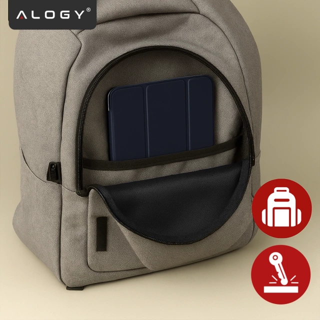 Etui do Apple iPad 11gen. 11" 2025 / 10gen. 10.9" 2022 Ochronne Hybrydowe z Miejscem na Rysik, Składana Okładka, Funkcja Podstawki, Alogy HybridBook™ Case  – Granatowe