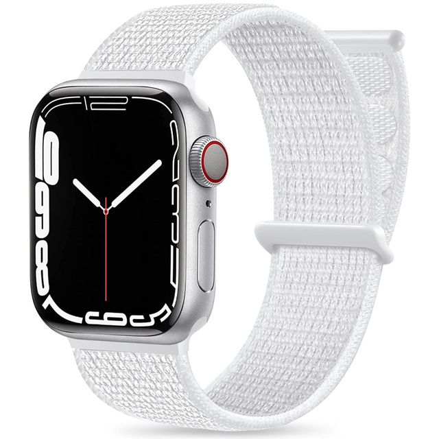 Alogy Nylon Strap Pasek z rzepem do Apple Watch 1/2/3/4/5/6/7/8/SE/Ultra (42/44/45/49mm) Biały