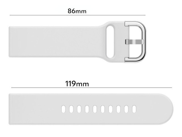 Alogy Gumowy Uniwersalny pasek sportowy soft band do smartwatcha 20mm Biały