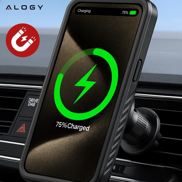 Alogy Etui do Apple iPhone 15 Pro Pancerne 360 case do Mag Safe wodoodporne Armor IP68 czarne