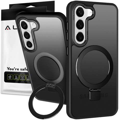 Etui ochronne Alogy MagSafe Stand Case obudowa na telefon z pierścieniem do MagSafe do Samsung Galaxy S23+ Plus Czarne