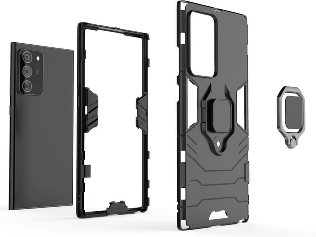 Alogy Etui na telefon Stand Ring Armor do Galaxy Note 20 Ultra czarne