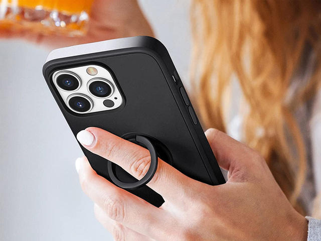 Alogy Etui silikonowe na telefon Ring Ultra Slim do Apple iPhone 13 Pro Czarne