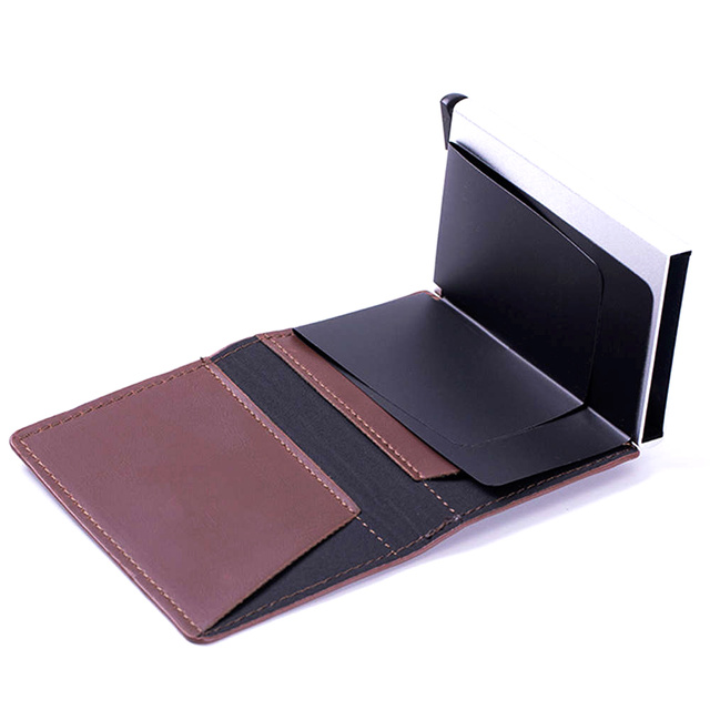 Alogy Portfel na dokumenty Smart Wallet z miejscem na AirTag na karty gotówkę Brązowy