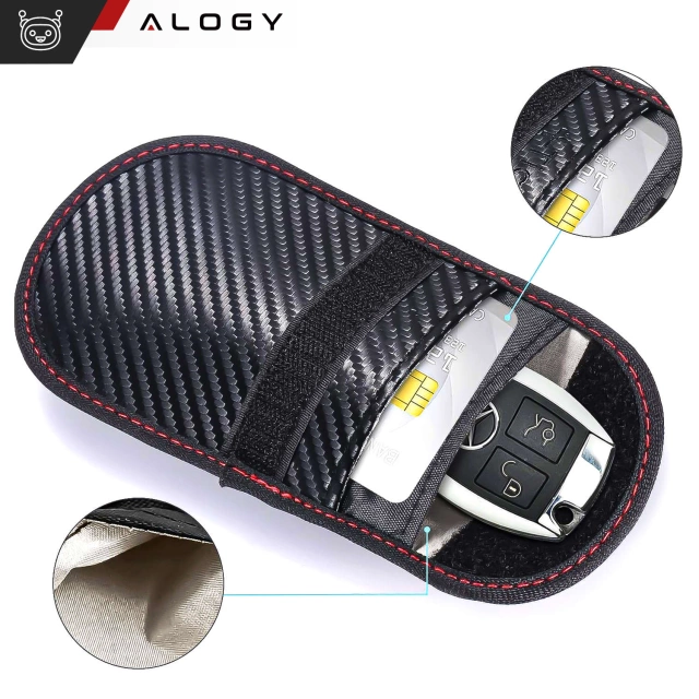 Alogy Antykradzieżowe etui na klucze pokrowiec blokujący sygnał 14x9.5cm