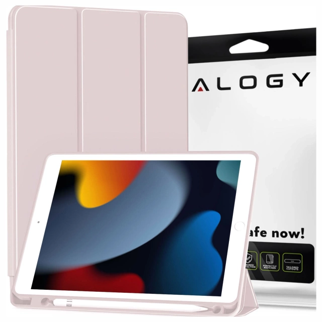 Alogy Etui na tablet Cheap Book Cover TPU + Pencil Space do Apple iPad 10.2 7/8/9Gen 2019/2020/2021 Różowe