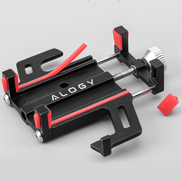 Alogy Uchwyt rowerowy Bike Phone Holder do telefonu 55-95mm na kierownicę na rower hulajnogę motor Czarny