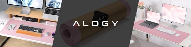 Podkładka na biurko 120×60 cm – antypoślizgowa mata ochronna z eleganckiej ekoskóry PU, pod mysz i klawiaturę, stylowa i trwała – Alogy WorkMat™ Różowa