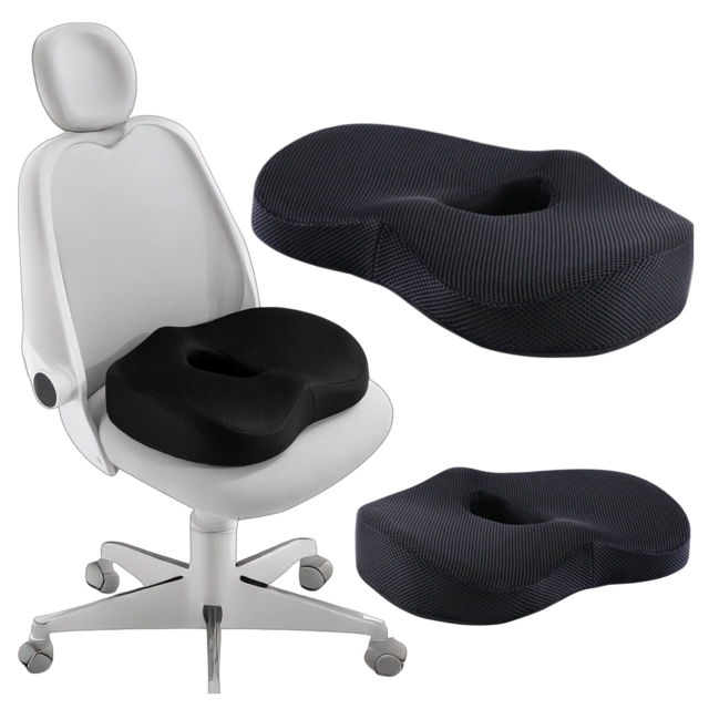 Poduszka ortopedyczna do siedzenia Alogy Seat Pillow do auta na krzesło do biurka siedzisko na fotel z pianką Memory Foam zapamiętująca Czarna