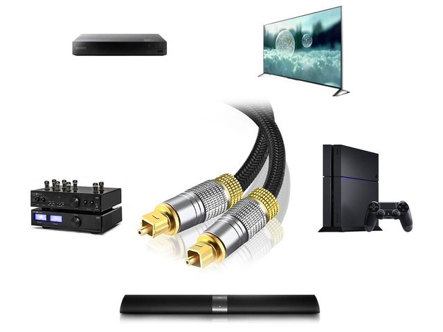 Alogy Kabel przewód optyczny cyfrowy 6.0mm Audio PC TV 300cm