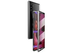 Etui na telefon magnetyczne Dr.Fit szklane do Galaxy Note 10 Srebrne