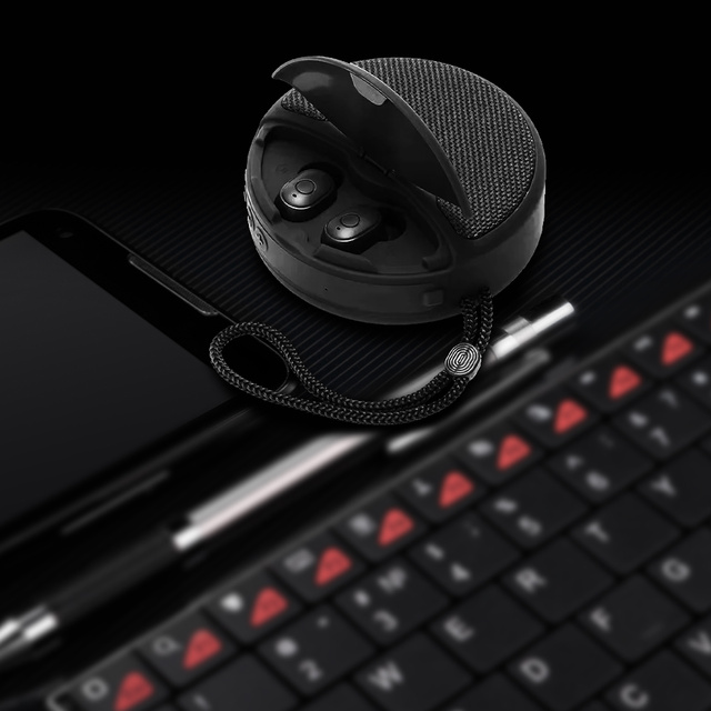 Alogy Zestaw grający 2w1 TWS przenośny Głośnik bezprzewodowy słuchawki Bluetooth BT Wodoodporny Czarny