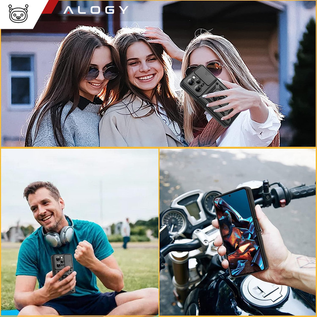 Alogy Camshield Stand Ring Etui ochronne z osłonką na aparat do Xiaomi Poco X5 Pro 5G / Redmi Note 12 Pro 5G Czarne