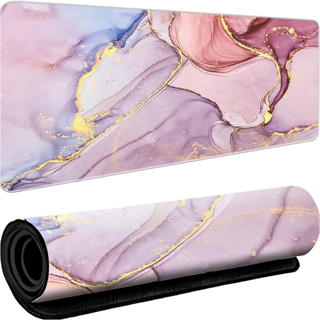 Mata na biurko antypoślizgowa podkładka pod mysz Alogy gamingowa xxl 88x40 Marble Pink Różowa