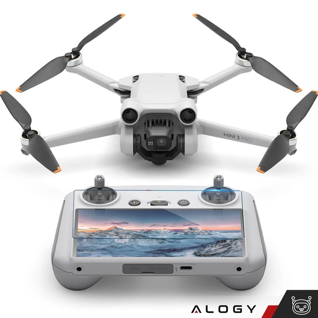 Alogy Screen Protector PRO+ 2x Szkło hartowane do DJI RC / DJI RC 2 - DJI Mini 4 Pro / Air 3 na ekran drona 