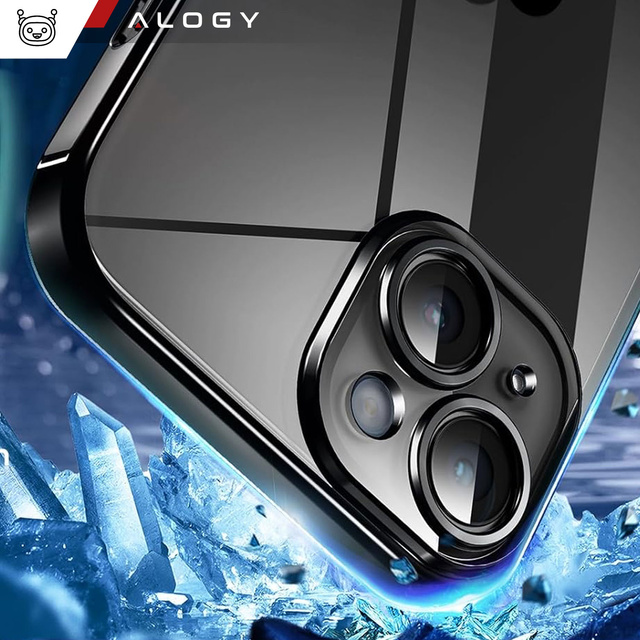 Alogy Etui do iPhone 15 Plus MagSafe Case Glamour Luxury Ring obudowa Czarne przezroczyste
