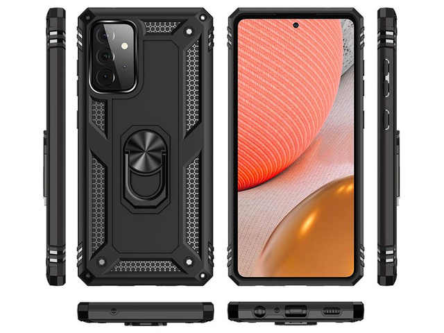 Alogy Stand Armor Ring Etui na telefon do Galaxy A72 pancerna obudowa Czarne