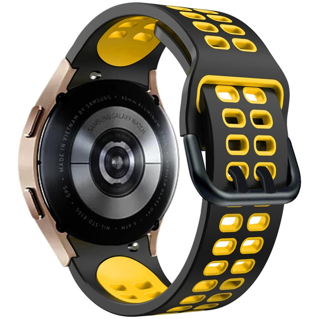 Alogy Soft Band Pasek sportowy Guma do smartwatcha do Samsung Galaxy Watch 4/5 40/42/44/45mm Czarno-żółty