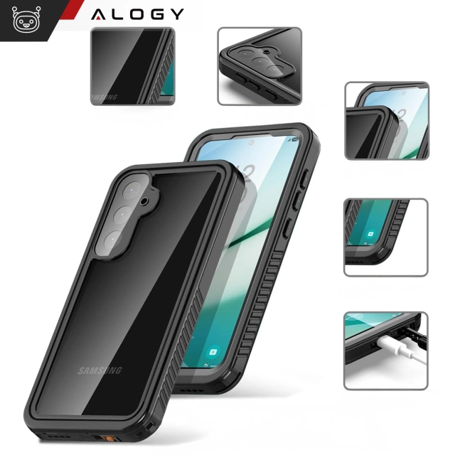Etui Wodoodporne do Samsung Galaxy S25 Alogy HydroArmor™ IP68 Case z przezroczystym tyłem Pancerna obudowa 360