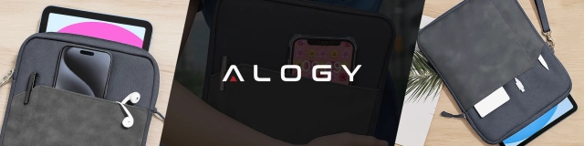 Torba Wsuwka Uniwersalna na tablet laptop 12–13" z Smyczką i Kieszonką, Ochronna, Wodoodporna, Miękkie Wnętrze Alogy SleeveBag™ – Etui do MacBook, iPad, Samsung, Lenovo, Xiaomi, Szary