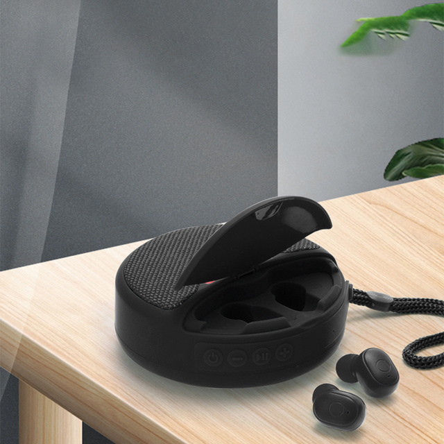 Alogy Zestaw grający 2w1 TWS przenośny Głośnik bezprzewodowy słuchawki Bluetooth BT Wodoodporny Czarny