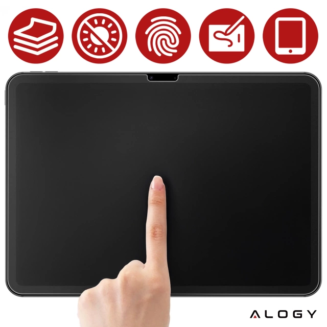Matowe Szkło hartowane do Apple iPad 10.9 2022/2025 10/11 GEN Alogy Matte Paper-Like Screen Protector z zestawem montażowym