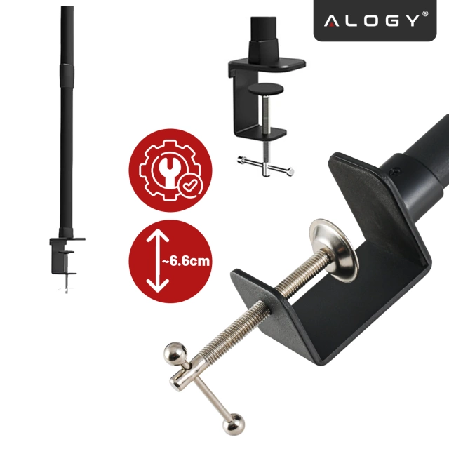  Lampa Biurkowa LED Kreślarska do Monitora ze Składaną Konstrukcją, Regulowaną Jasnością i Pełnym Spektrum Światła, z Mocowaniem do Blatu, Ochrona Oczu, Alogy DeskPro™