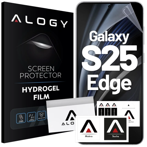 Folia hydrożelowa do Samsung Galaxy S25 Edge – elastyczna ochrona ekranu, samoregeneracja, pełne dopasowanie i wysoka przejrzystość – Alogy Hydrogel Film™