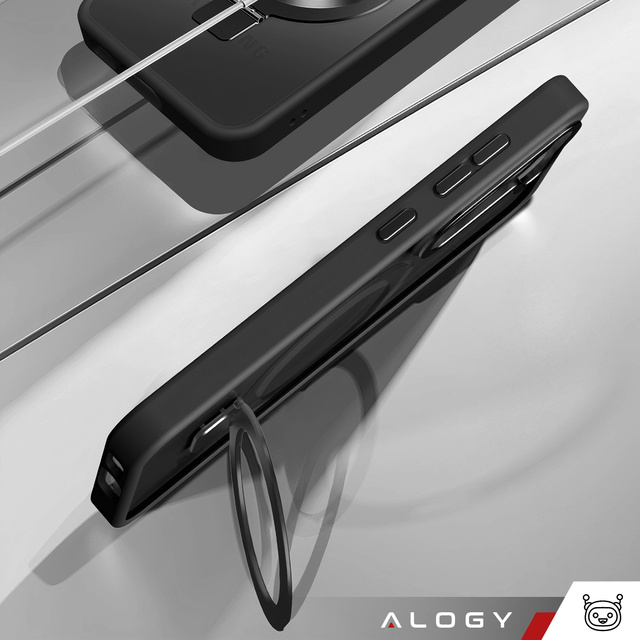 Etui ochronne Alogy MagSafe Stand Case obudowa na telefon z pierścieniem do MagSafe do Samsung Galaxy S23+ Plus Czarne