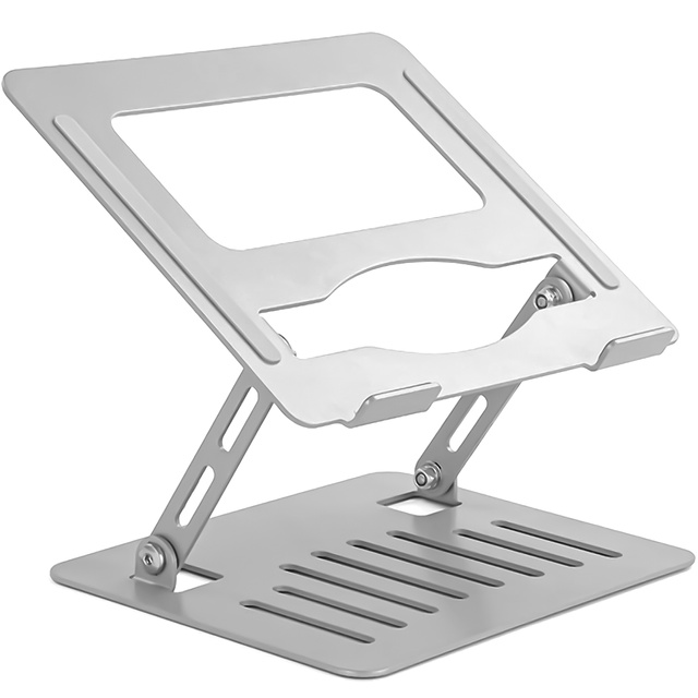 Alogy Uchwyt na laptop tablet stojak podstawka składany regulowany aluminiowy na biurko 25x21.5cm Srebrny