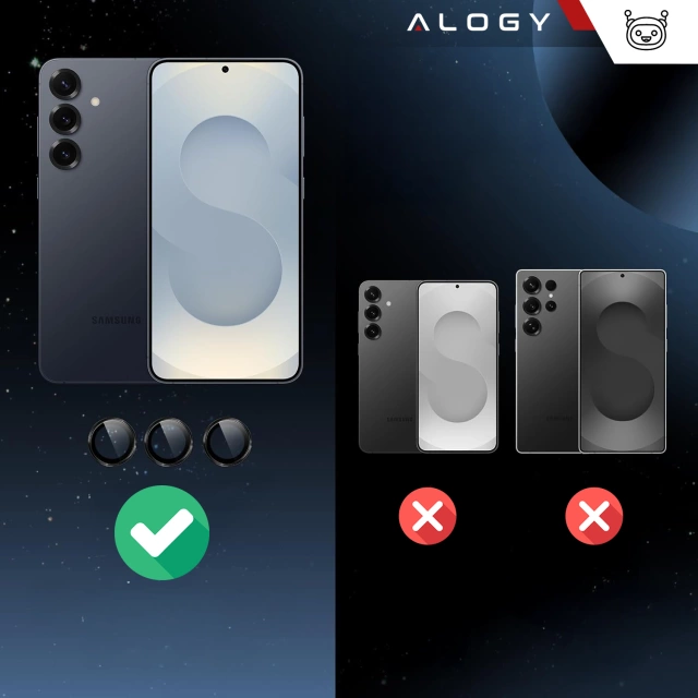 Alogy Lens Protector PRO+ Szkło do Samsung Galaxy S25 osłona na aparat obiektyw nakładka ochronna