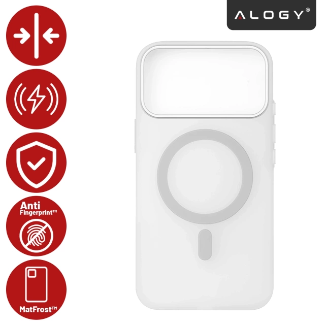 Etui do Apple iPhone 17 Pro – matowa obudowa do MagSafe z ochroną obiektywu, smukłe i odporne na zarysowania, idealne dopasowanie – Alogy Skinny MatteCase™ Białe