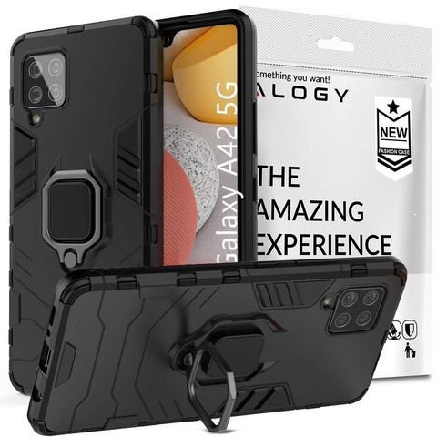 Alogy Etui na telefon Stand Ring Armor do Samsung Galaxy A42 5G czarne
