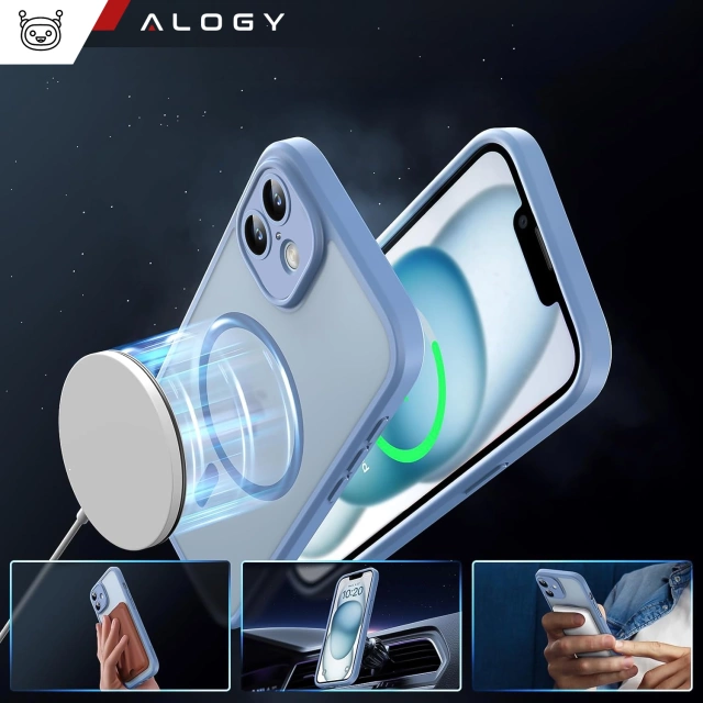 3w1 Zestaw Etui Hybrydowe + Szkło hartowane do Apple iPhone 16 obudowa ochronna Hybrydowe MagSafe z ochroną obiektywu case na telefon Alogy 3in1 Case Pack Sky Blue Niebieskie