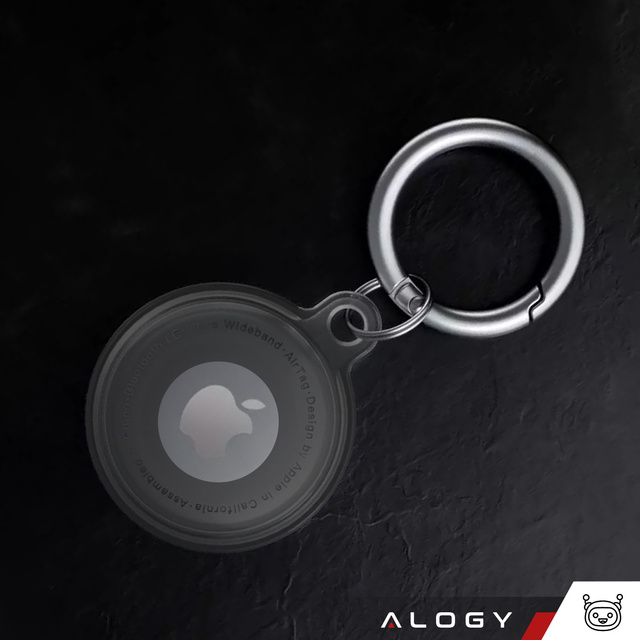 Alogy 2x Etui Protect Case 360 IPX8 Wodoodporne do Apple AirTag Obudowa z zawieszką matowe Czarne