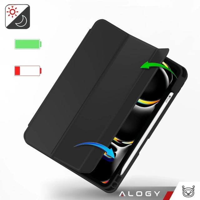 Etui ochronne z rysikiem do Apple iPad Pro 13" 2024 Alogy Book Cover Case obudowa na tablet Czarne
