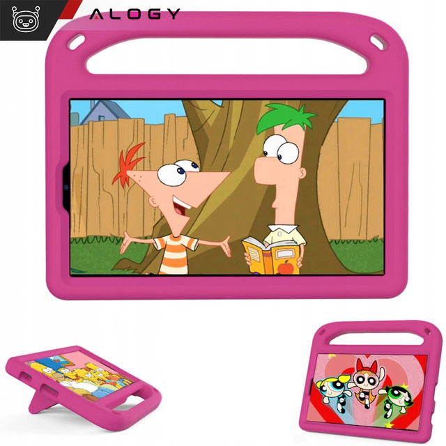 Etui do Samsung Galaxy Tab A9 2023 8.7" X110 / X115 dla dzieci na tablet Alogy Kids Case with Holder Różowe