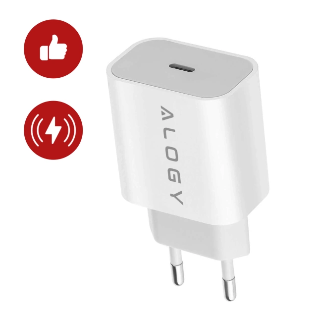 Alogy Ładowarka sieciowa szybka USB-C PD 20W + Kabel Lightning do iPhone 1m Biały