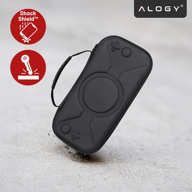 Pokrowiec Torba Ochronna do Nintendo Switch 2 2025 Twarde Etui , Wodoodporna, Lekka, z Tłoczonym Wzorem, Alogy HardFoamBag™ – Czarna