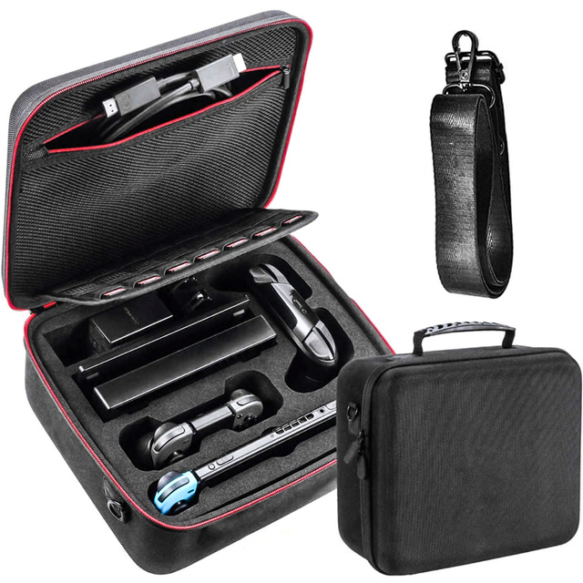 Alogy Etui kuferek walizka torba do Nintendo Switch OLED akcesoria 21 gier Wodoodporne z paskiem Czarny