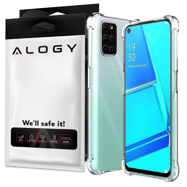 Alogy Etui na telefon pancerne ShockProof do Oppo A54/ A74/ A93 5G  Przezroczyste