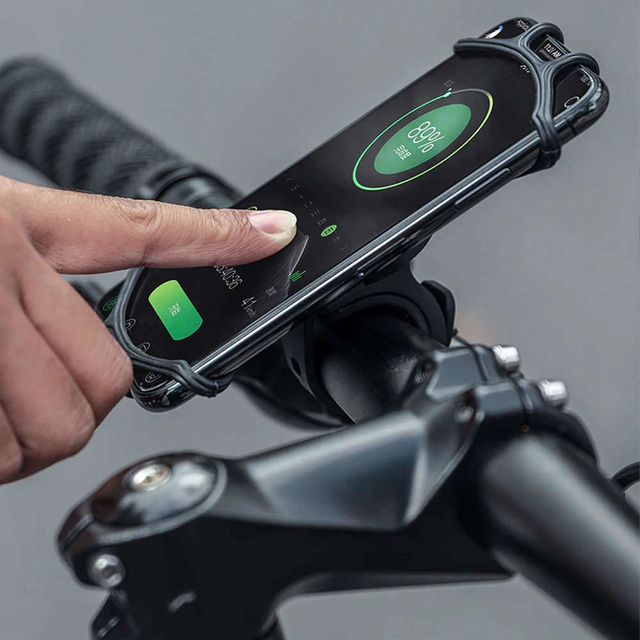 Alogy Uchwyt rowerowy Spider TPU Bike Holder do telefonu Silikonowy na rower motor hulajnoga quad Czarny