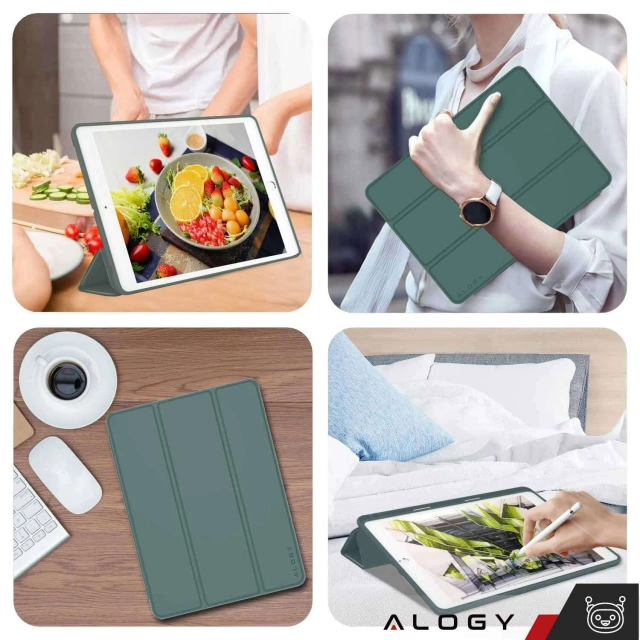 Alogy Etui na tablet Cheap Book Cover TPU + Pencil Space do Apple iPad 10.2 7/8/9Gen 2019/2020/2021 Zielone