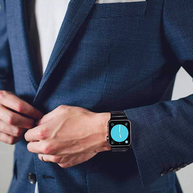  Alogy Stainless Steel Bransoleta do Apple Watch 42/44/45/49mm Czarna